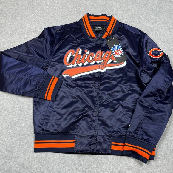 Pro Standard Womens Size S NFL Chicago Bears Satin Jacket NWT - Picture 1 of 13